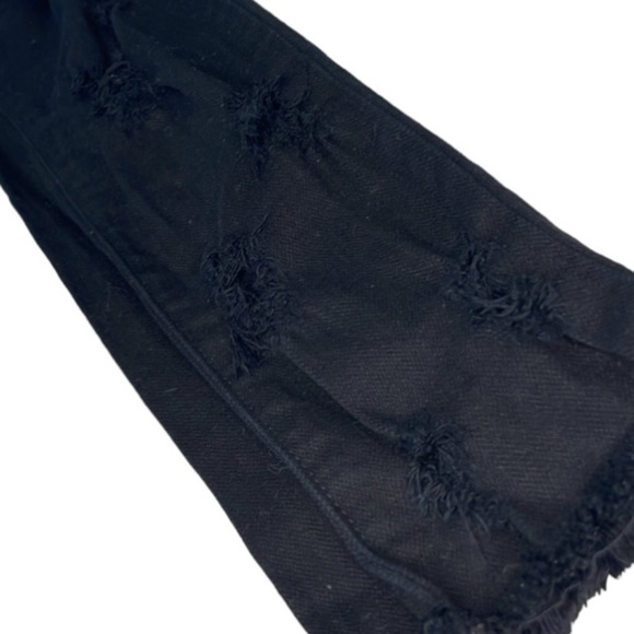 CARMAR | WOMEN BLACK DISTRESSED STRAIGHT SKINNY LEG DENIM JEANS, SIZE 25 - Picture 4 of 7